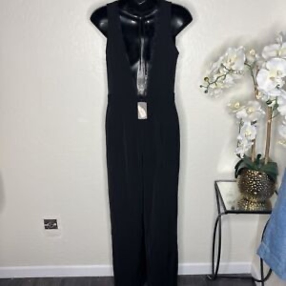 Forever 21 Sexy Lace Accent Black Jumpsuit S - Picture 3 of 8